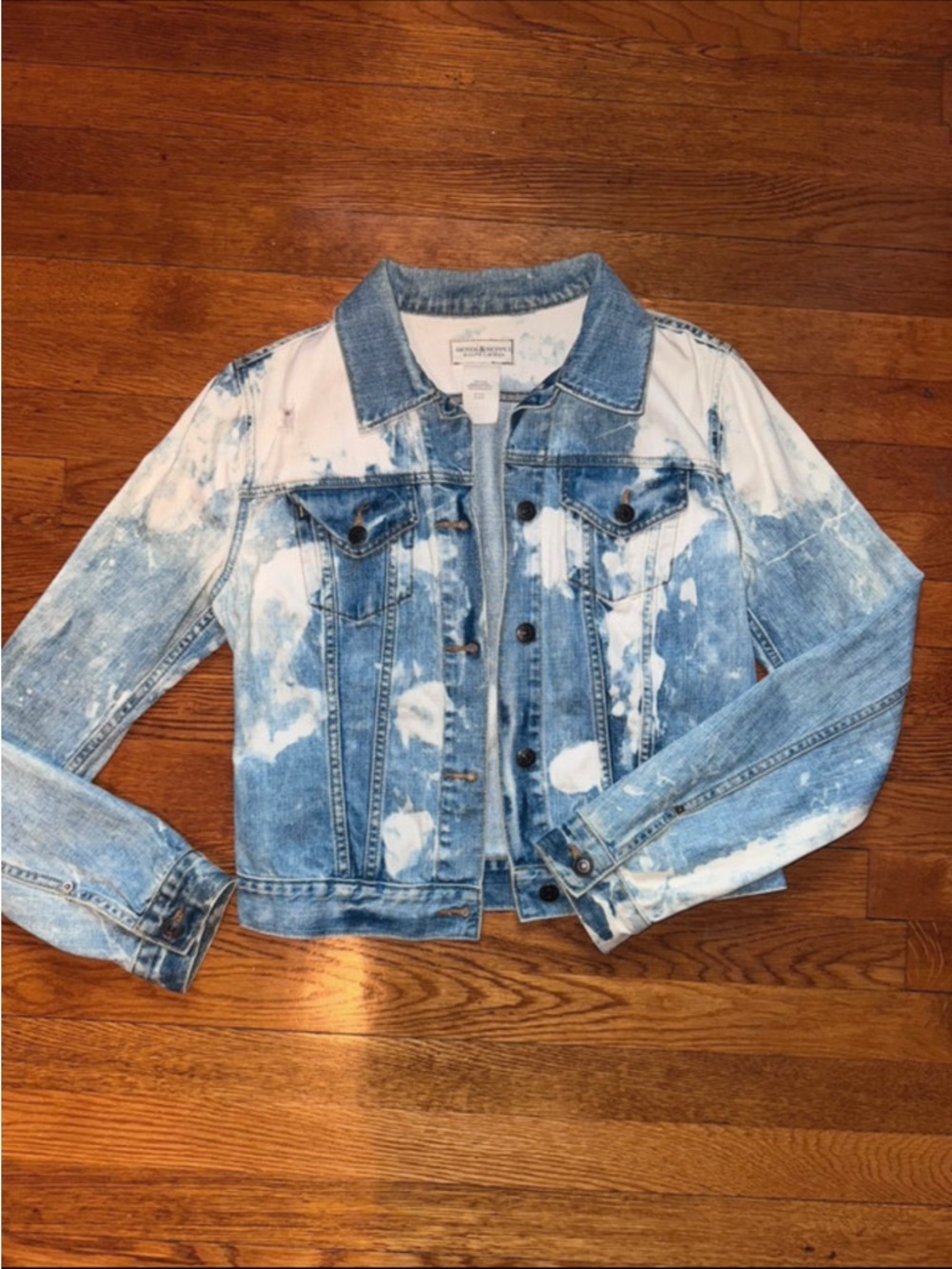 Ralph Lauren Blue and White Bleached Denim Jacket